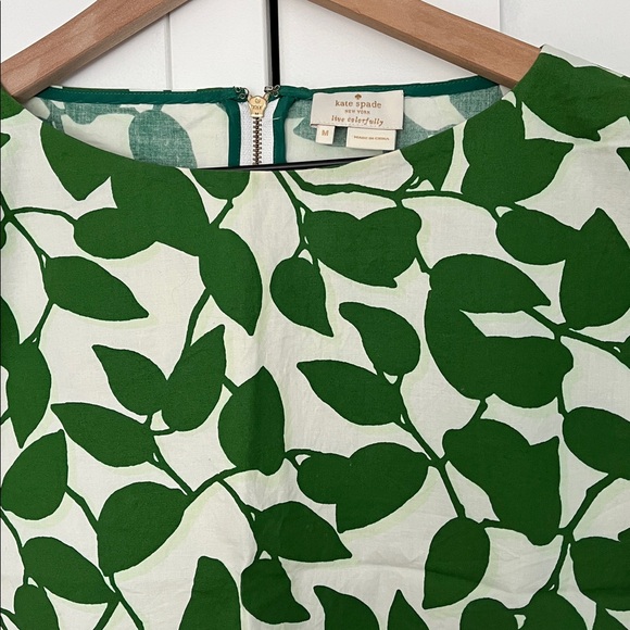 Kate Spade green leaf floral print crop top - Picture 2 of 5